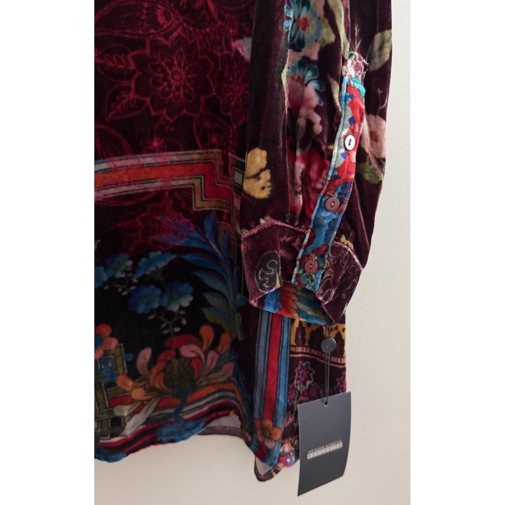 Johnny Was Grace Tessa Velvet Patchwork Boho Tunic Women's Size Large - Picture 9 of 13